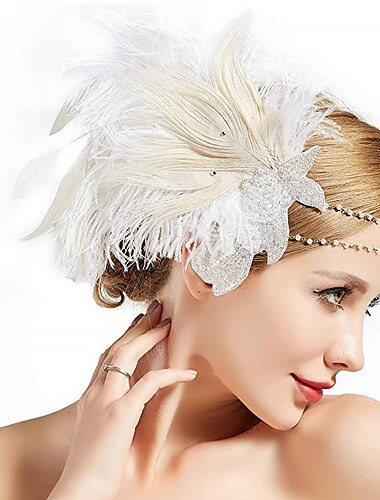 Retro Antiguo 1920s Tocados Baile de Máscaras Diadema de estilo flapper Para la Cabeza El gran Gatsby charlestón Invitado a la boda Normal Mujer Víspera de Todos los Santos Carnaval Mascarada Fiesta