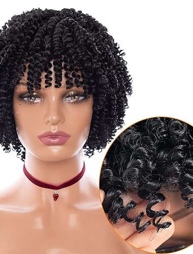  pelucas grises para mujeres negras pelucas afro pelucas rizadas cortas peluca rizada rizada con flequillo pelucas de cabello natural