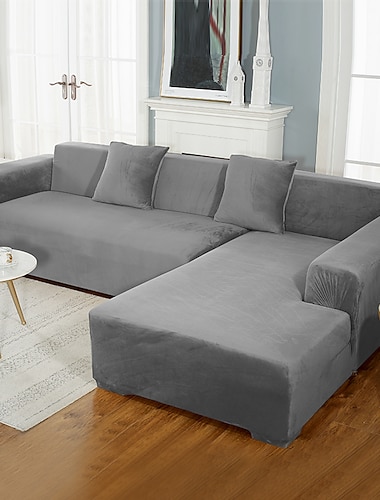  Funda de sofá de terciopelo, fundas de sofá elásticas para cojín de sofá, funda de sofá suave y gruesa, protector de muebles lavable, fundas de sofá para perros, funda de sofá con ajuste de forma