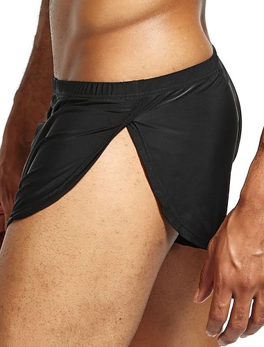  メンズラウンジボトム 純色 ファッション 超スリム ホット ホーム ベッド スパ ナイロン 通気性 ショートパンツ ショーツ 夏 ブラック ホワイト ホーム アウトフィット