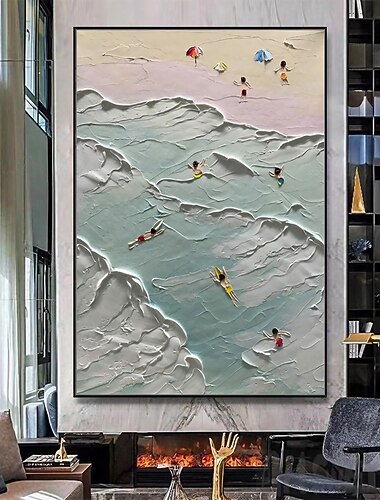  Hang-Dipinto ad olio Dipinta a mano Verticale Astratto Paesaggi Moderno Senza telaio interno  (senza cornice)