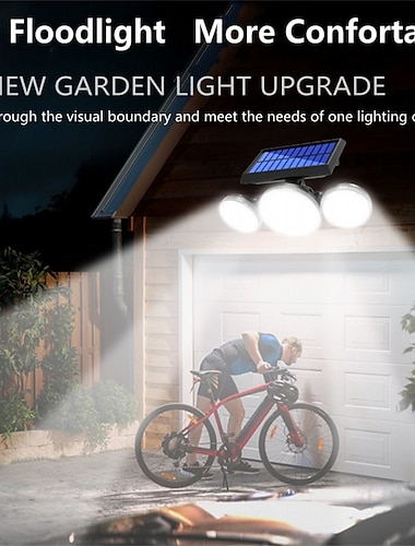  1/2pcs Solar Spotlights Outdoor 70 LED Wall Lamp with Adjustable Heads Security LED Flood Light IP65 Waterproof with 3 Working Modes