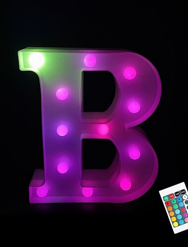  LED-Alphabet-Buchstabenlichter mit Fernbedienung, individuell anpassbare, farbenfrohe Schilder mit leuchtenden Buchstaben für Weihnachten, Partys, Hochzeiten und als Dekoration für zu Hause