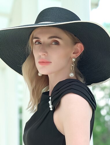  Polyesterhatte med Flettet Rem 1PC Bryllup  Melbourne Cup Hovedbeklædning dress to impress Hatte Race Day Dress