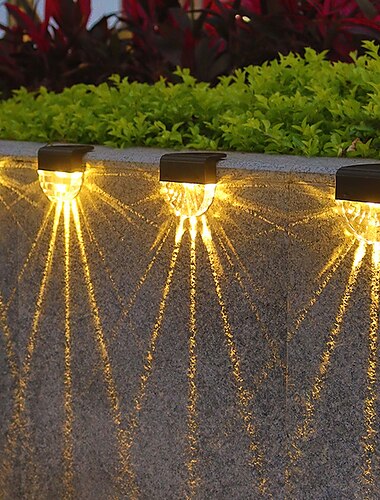  2/4 pièces lumières de clôture solaires lumières de pont extérieur blanc chaud étanche rvb 2 modes lumières de jardin villa patio décoration paysage clôture lumières d'escalier