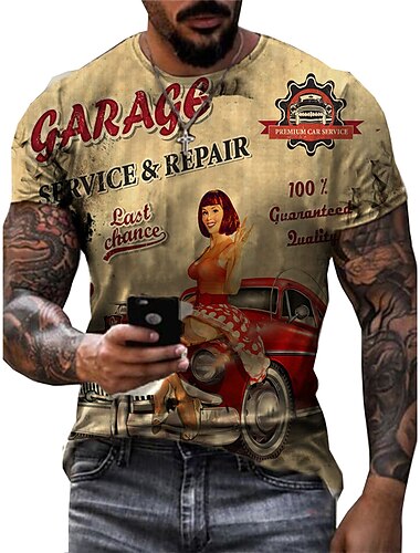  Homme Graphic Bande dessinée Automatique T shirt t-shirt en détresse Manche Courte T-shirt 3D effet Col Ras du Cou Chemise Mode basique Classique Plein Air Casual du quotidien Jaune Violet Vert Eté