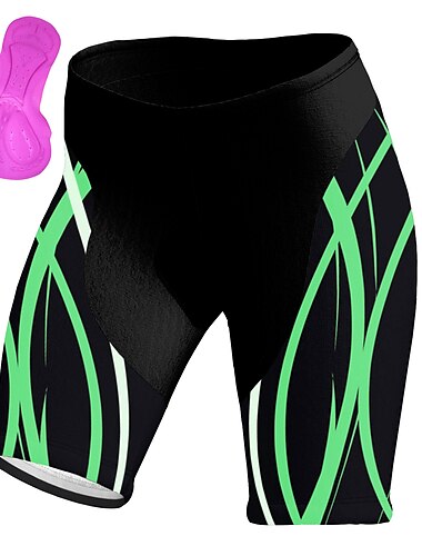  Damen Rennradhosen Radunterhose Radhose Radlerhose Fahrradhose Fahrradshorts Fahhrad Gepolsterte Shorts / Gämse MTB Mountain Rennrad Sport Streifen 3D-Pad Radfahren Atmungsaktiv Schnelltrocknend Gelb