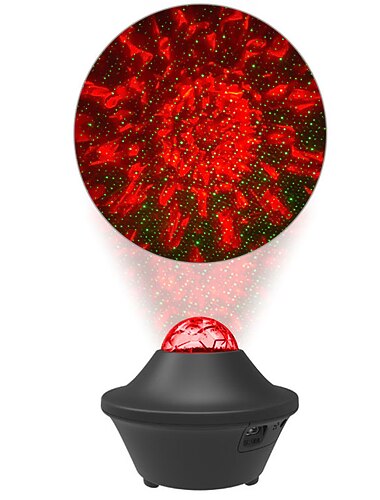  Jule Rund Dekorativ Lys Himmel Projektor Lys LED Nattlys Bluetooth Fjernkontroll Stemmestyrt Fjernkontroll Valentinsdag Nyttår AC Drevet 1stk