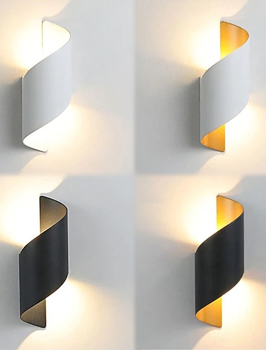  15 W kültéri időjárásálló fali lámpa 10,9 hüvelykes modern led fali lámpa fekete arany / fehér arany öntött alumínium fali lámpa tornáchoz kerti folyosó erkély táj ac85-265v