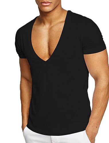  Hombre Camiseta Manga Corta Escote en Pico Verano Plano Deportes Moda Ligeras Vacaciones Casual Festivos Negro Blanco Rojo Camiseta superior para hombre