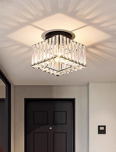 Plafones de 23cm led cristal pasillo luz porche cuadrado metal pintado acabados moderno 220-240v