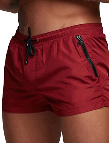  Hombre Pantalones deportivos Pantalones cortos de entrenamiento Pantalón Corto Running Shorts de gimnasio Bolsillo Correa con forro de malla Color sólido Transpirable Secado rápido Corto Aptitud