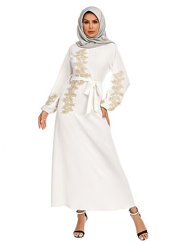  Damen Kleid Kaftan Kleid Abaya arabisch Muslim Ramadan Stickerei Erwachsene Kleid Party