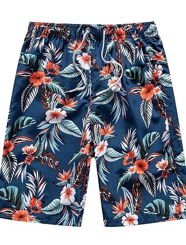 Men's Swim Trunks Swim Shorts Quick Dry Lightweight Board Shorts Bathing Suit with Pockets Drawstring Swimming Surfing Water Sports Printed Summer