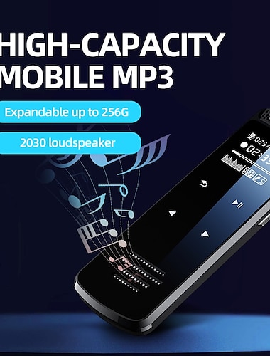  Digital stemmeopptaker Q55 Engelsk Bærbar Digital stemmeopptaker 20.32 mm Android-system Oppladbar Stemmeaktiverte opptakere Bærbar MP3-spiller Audio Recorder med avspilling til Virksomhet Tale Møte