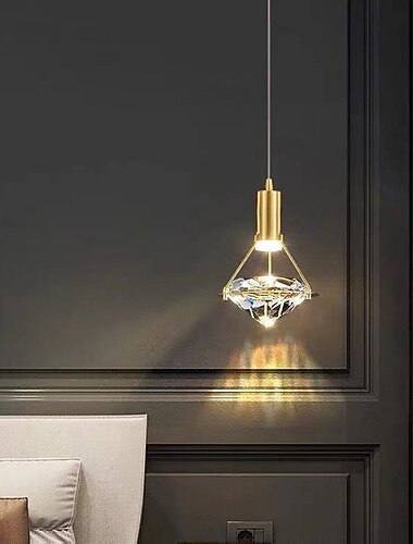  Хрустальный подвесной светильник, светодиодный потолочный светильник, спальня, прикроватная тумбочка, гостиная, коридор, подвесная сетка, красный свет, алмазная люстра