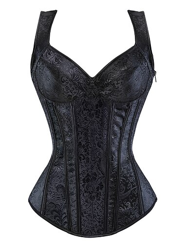  Rétro Vintage Rococo Punk et gothique Victoriens Corset Overbust Corset Bal Masqué Cosplay Femme Contrôle du Ventre Faire monter Jacquard Abstrait Fleur Normal Halloween Soirée Adulte Corset Toutes