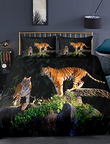  3D beddengoed kat print print dekbedovertrek beddengoed sets dekbedovertrek met 1 print print dekbedovertrek of sprei, 2 kussenslopen voor dubbel/queen/king