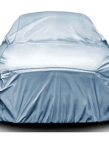  غطاء سيارة ممتاز مقاوم للماء في جميع الأحوال الجوية، حماية من أشعة الشمس فوق البنفسجية، غبار الثلج، مقاوم للعواصف الخارجية، غطاء سيارة مبطن بالكامل مناسب للشكل الخارجي 185-194 بوصة