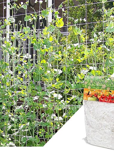  Pflanzenspaliernetz Hochleistungs-Polyester-Pflanzenstütze Weinklettern Hydroponik Gartennetzzubehör Mehrzweck-Gartennetzzubehör