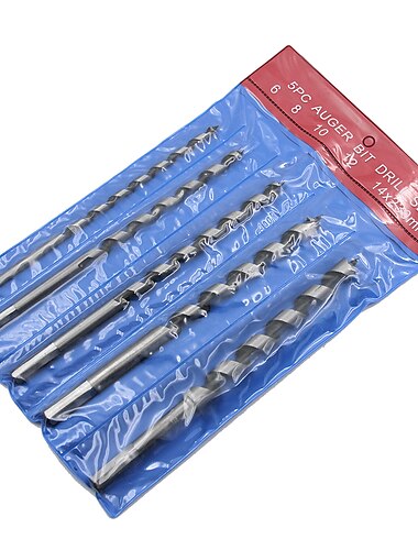  5 قطعة مثقاب حفر الخشب بت 230 مللي متر طول الخيار fot القياسية تشاك النجارة 6 مللي متر 8 مللي متر 10 مللي متر 12 مللي متر 14 مللي متر ثقوب