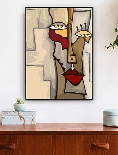  Hang-Dipinto ad olio Dipinta a mano Verticale Astratto Ritratti Vintage Moderno Senza telaio interno  (senza cornice)