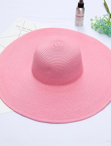  كنتاكي ديربي هات قبعات قش قبعة الماصة قبعة شمسية فضفاض مناسب للعطلات شاطئ أنيق نمط عتيق مع ruching في لون نقي خوذة أغطية الرأس