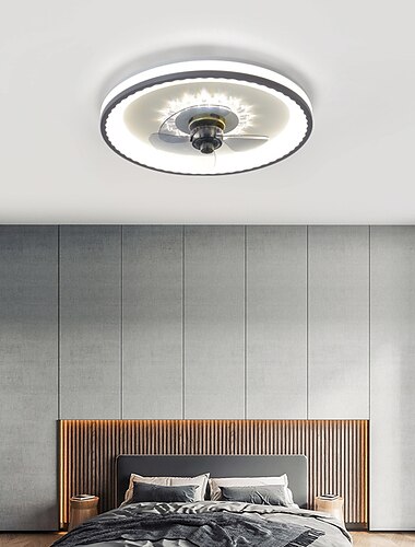  50cm led mennyezeti ventilátor világító mennyezeti ventilátor fém festett kivitelben modern 220-240v