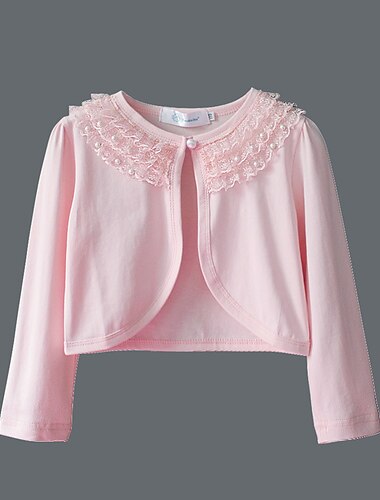  Chica 3D Plano Abrigo Manga Larga Verano Primavera Activo Estilo lindo Niños 2-12 años Calle Diario Ajuste regular