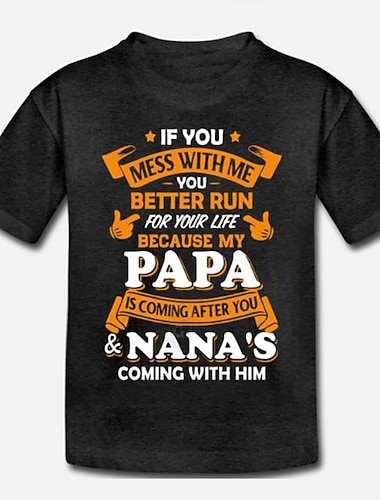  Chlapecké 3D Písmeno Tričko Krátký rukáv 3D tisk Léto Jaro Aktivní Sportovní Módní Děti 3-12 let Venkovní Denní Běžný