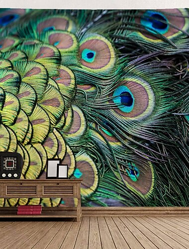  Pfau Wandteppich Kunst Dekor Decke Vorhang hängen Zuhause Schlafzimmer Wohnzimmer Dekoration Polyester