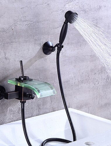  Badewannenarmatur - moderne zeitgenössische galvanisierte Wandinstallation Keramikventil Bad Dusche Mischbatterien