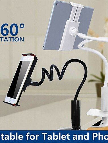  Soporte para teléfono con cuello de cisne Rotativo Ajustable Flexible Soporte para teléfono para Escritorio Cabecera Compatible con Tableta Todos los teléfonos móviles Accesorio para Teléfono Móvil