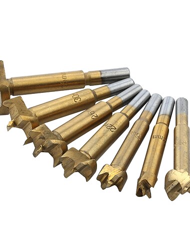  7 قطعة التيتانيوم تصفيح النجارة شقة الجناح مثقاب بت التمركز الذاتي ثقب آلة نشر النجارة أداة مجموعة