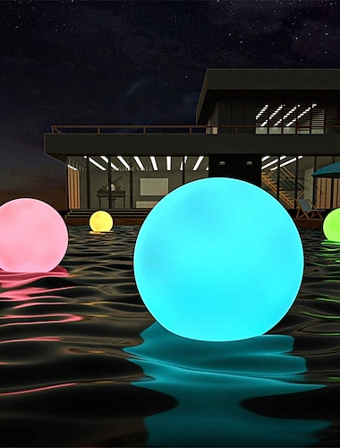  2pcs Solar Floating Pool Lights Outdoor Solar Garden Light Inflatable Floating Ball Light Waterproof Color Changing LED Night Lamp