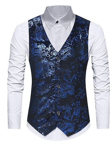  Retro Vintage 1920s Masquerade Vest Waistcoat The Great Gatsby Gentleman Groomsmen Slim Fit Men's Masquerade Wedding Party Wedding Guest Adults' Vest
