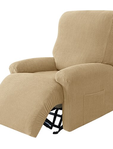  1 Set mit 4 Stück Stretch-Sofabezügen, burgunderfarben, Jacquard-Spandex-Sofabezüge, Relaxsesselbezug, passgenaue, rutschfeste Relaxsessel-Schonbezüge für große Standard-Relaxsessel, Chivas-Sofa