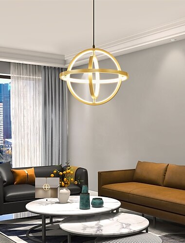  40 cm círculo/anel design pingente luz led globo de metal redondo acabamentos pintados modernos 220-240v