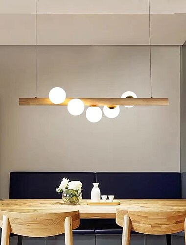  80 سم شكل هندسي قلادة ضوء الصمام الخشب الفني نمط خمر المعاصرة 220-240 فولت