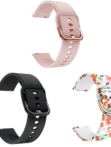  3 пакета Ремешок для часов для Garmin Forerunner 55 245 645 Music Venu 2 Plus / Sq / Sq Music Vivomove 3 HR Luxe Style Sport Подход S42 / S40 / S12 Мягкий силикон Замена Ремень Быстросъемный 20