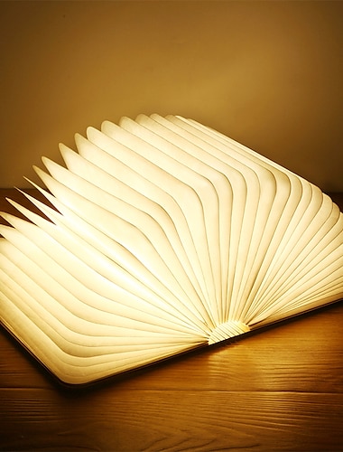  led bok nattlys bærbar 3 farger kreativ tre 5v usb oppladbar magnetisk sammenleggbar bordlampe hjemmedekorasjon
