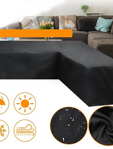  poikkipintainen ulkosohvapäällinen, 100 % vedenpitävä patio l-muotoinen sohvapäällinen, nurmikon patiohuonekalun päällinen