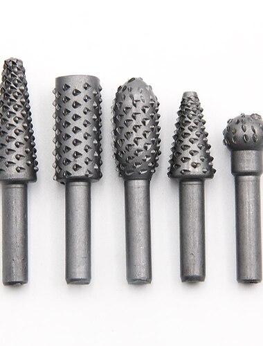  5 peças cortador de rebarbas rotativas pretas de aço carbono alto gravura bit de moagem para ferramentas de cortador de arquivo rotativo marcenaria diy