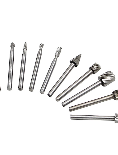  10 stücke 1/8 '' schaft hss stahl drehgratschneider gravur schleifbit für drehfeile schneider werkzeuge holzbearbeitung diy