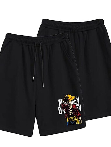  ワンピース モンキー・D・ルフィ ビーチショーツ ボードショーツ キャンパス アニメ 原宿 グラフィック柄 カワイイ 用途 カップル用 男性用 女性用 成人 キャンパス 熱間鍛造