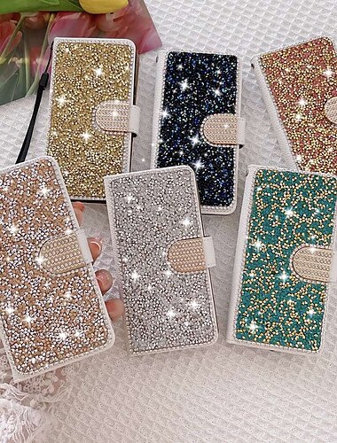  telefoon hoesje Voor Samsung Galaxy S24 S23 S22 S21 S20 Plus Ultra A55 A35 A25 A15 5G A54 A34 A14 A53 A33 A32 A22 Wallet Card Case bling Strass met telefoonriem Glitterglans Kristal Diamant PU-nahka