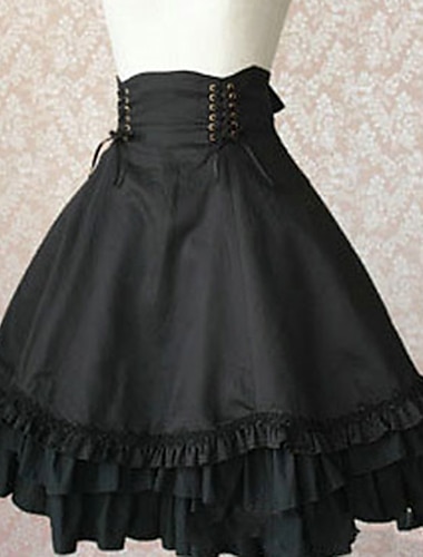  Лолита Сладкая Лолита отпуск платье Платье принцессы Жен. Японский Косплей костюмы Черный Сплошной цвет