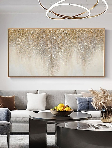  olieverfschilderij 100% handgemaakte handgeschilderde muurkunst op canvas verticaal abstract gouden stilleven eigentijds modern huisdecoratie decor opgerold canvas geen frame niet uitgerekt