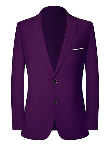  мужской деловой пиджак обычного кроя, однотонный фиолетовый 2024 г.