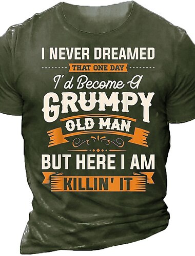  Herren Grafik Buchstabe T Shirt Lustige T-Shirts Retro-Shirts Kurzarm T-Shirt 3D-Druck Rundhalsausschnitt Hemd Vintage Mode Klassisch Outdoor Lässig Täglich Schwarz Blau Braun Sommer Bekleidung S M L